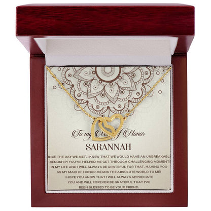 Maid Of Honor Gift Necklace Maid Of Honor Wedding Giftpersonalized Maid Of Honor Gift Interlocking Hearts Necklace For Maid Of Honor Gift