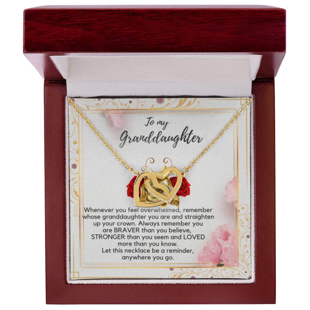 To My Granddaughter Necklaces Interlocking Hearts Necklace