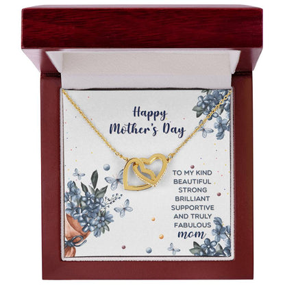 Interlocking Hearts To My Kind Beautiful Strong Brilliant Supportive And Truly Fabulous Mom Interlocking Hearts Necklace