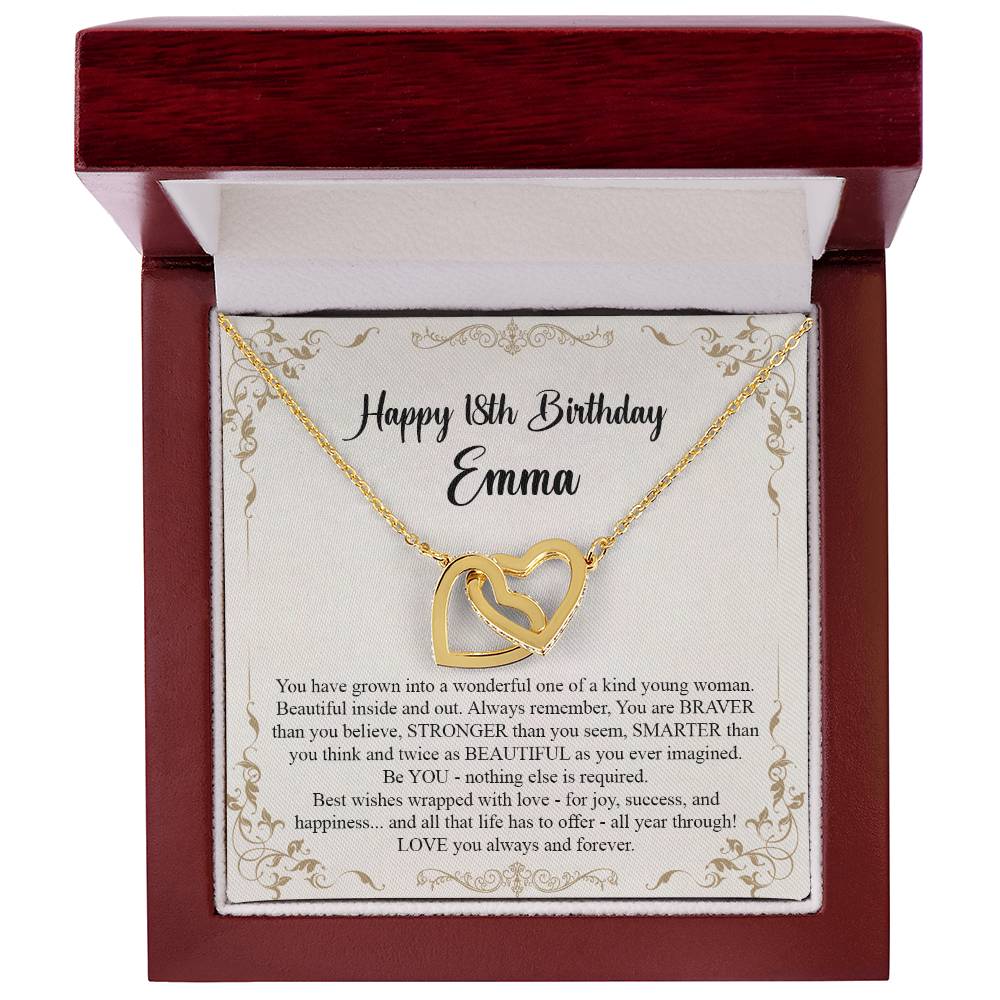 18Th Birthday Gift For Girls 18St Birthday Gift Necklace Birthday Gift Jewelry Gift For Daughter Niece Granddaughter Or Sister Interlocking Hearts Necklace