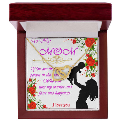 Greeting Card For Lovely Mother Interlocking Hearts Necklace