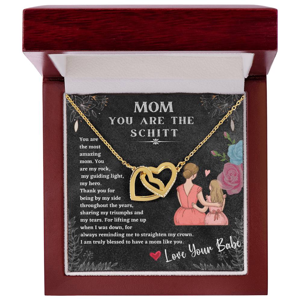 Mom You Are The Schitt! You Are The Most Amazing Mom Mothers Day Gift Neckles Interlocking Hearts Necklace