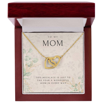 To My Mom Interlocked Heart Necklace Interlocking Hearts Necklace