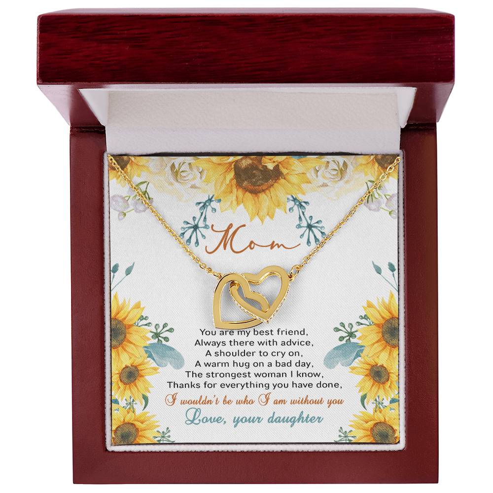 Mom You Are My Best Friend Interlocking Hearts Necklace