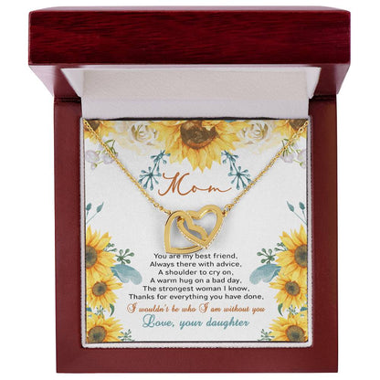 Mom You Are My Best Friend Interlocking Hearts Necklace