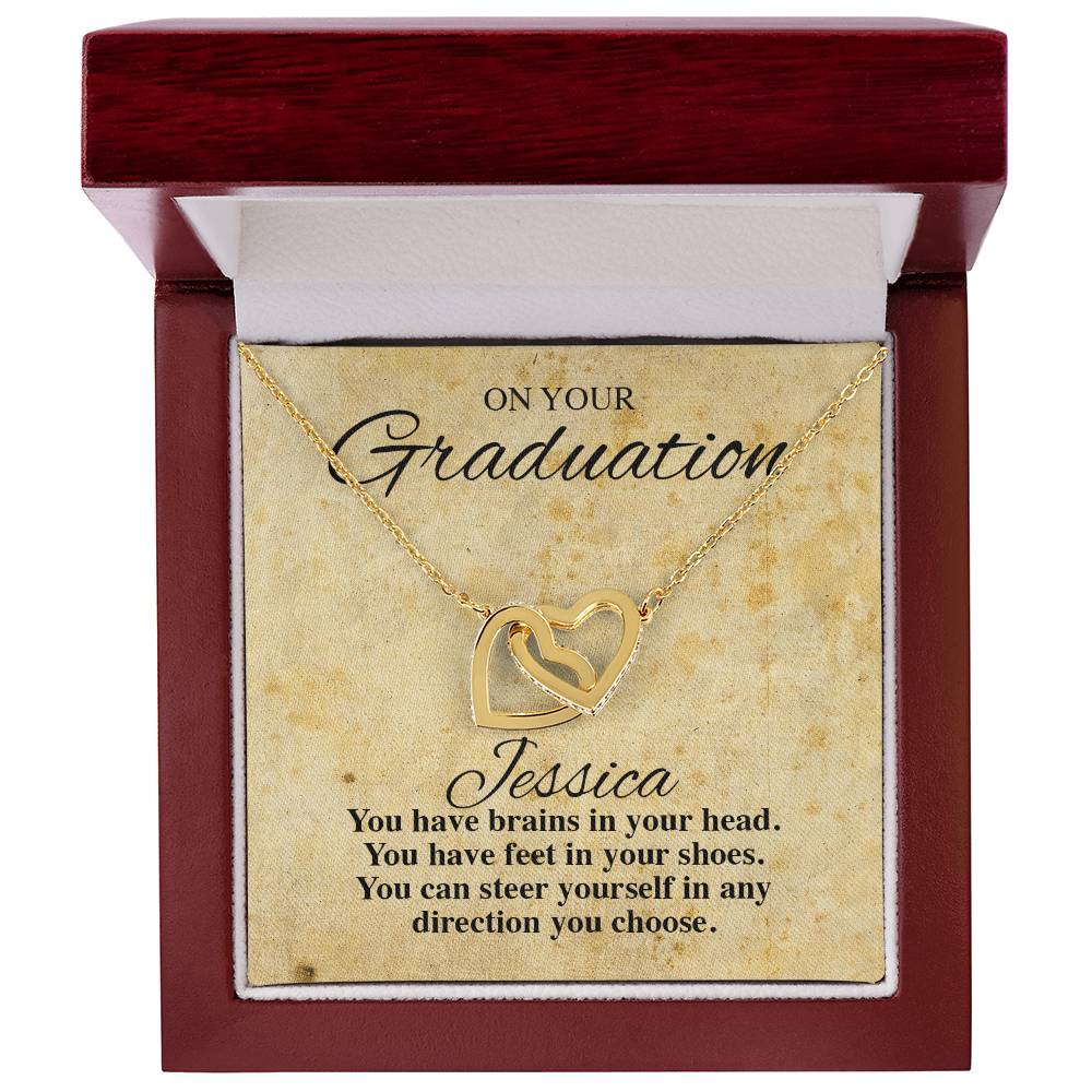 On Your Graduation Necklace Interlocking Hearts Necklace