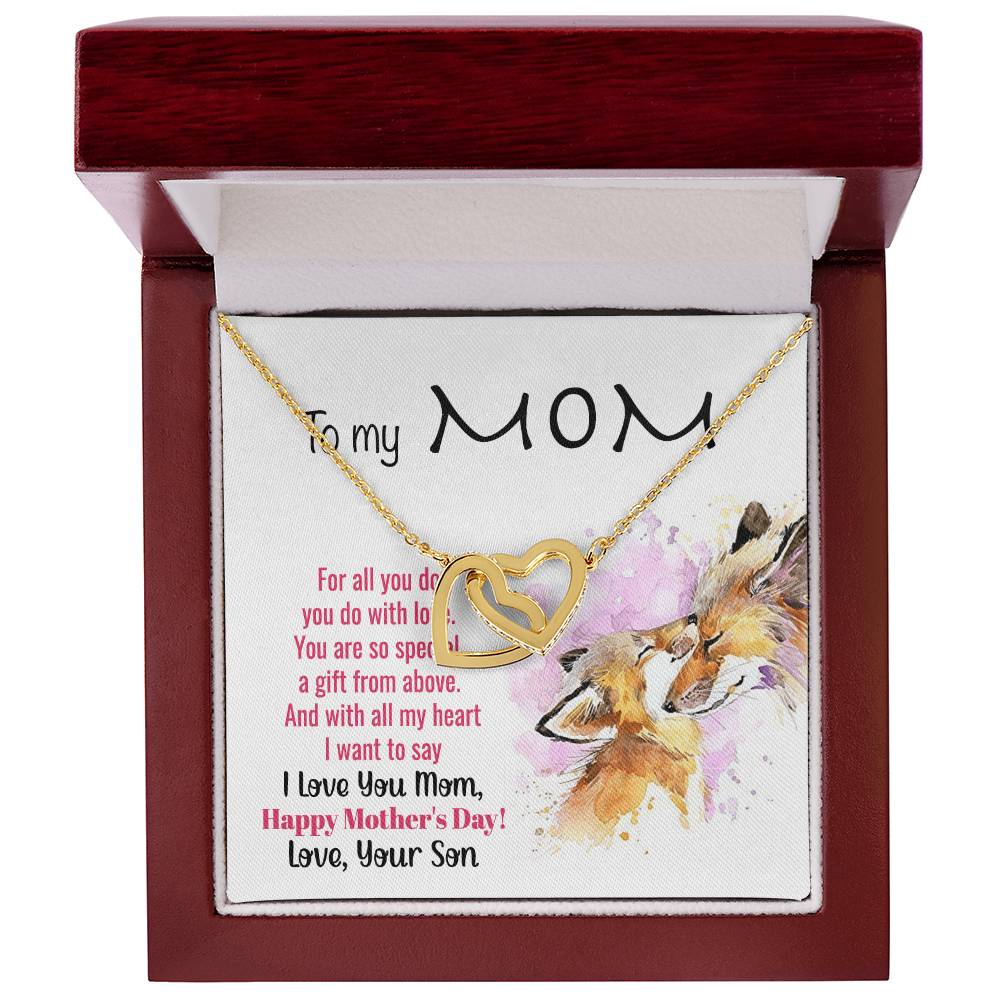 To My Mom Interlocking Hearts Necklace