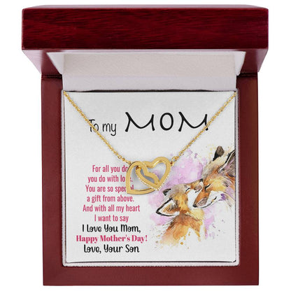 To My Mom Interlocking Hearts Necklace