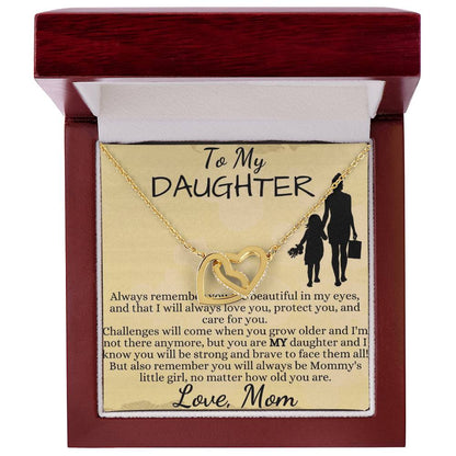 To My Beautiful Daughter - Interlocking Hearts Necklace