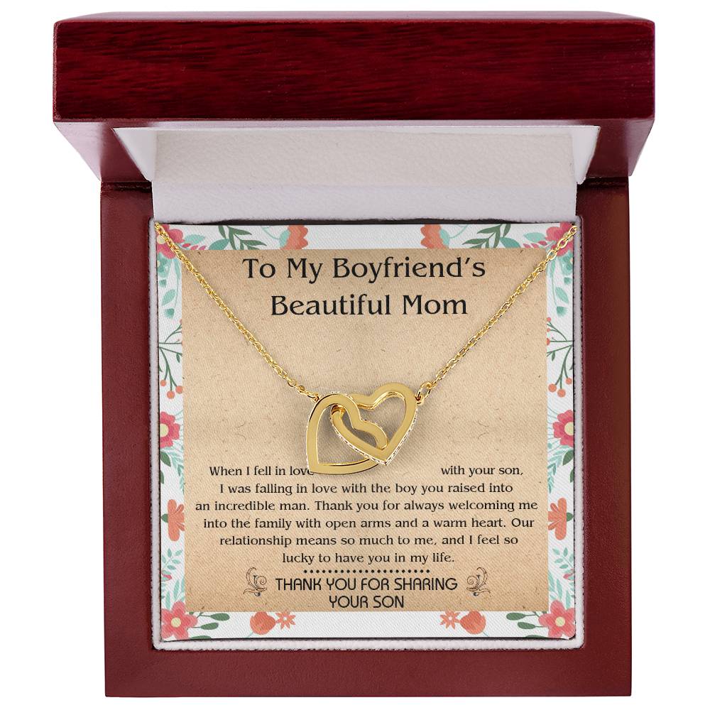 Gift For Boyfriend'S Mom - When I Fell In Love With Your Son - Interlocking Interlocking Hearts Necklace