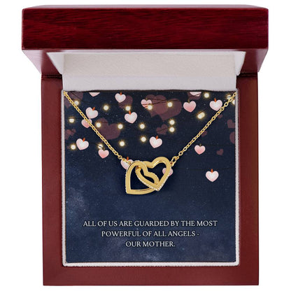 Guarded By Our Angel Mother Interlocking Hearts Necklace