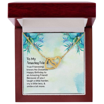 To My Amazing Friend - Interlocking Hearts Necklace