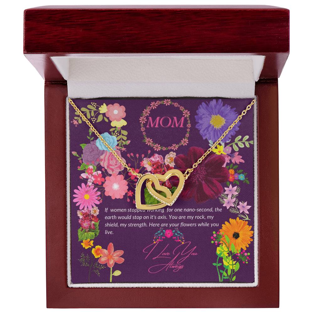 Happy Mother'S Day Locked Hearts Interlocking Hearts Necklace