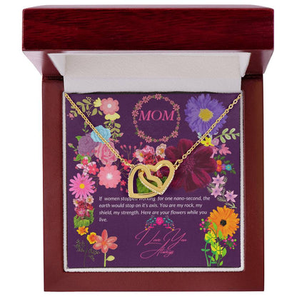 Happy Mother'S Day Locked Hearts Interlocking Hearts Necklace