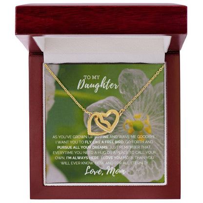 Fly Like A Bird Interlocking Hearts Necklace