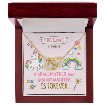 The Love Between A Grandmother And Granddaughter Is Forever Interlocking Hearts Necklace