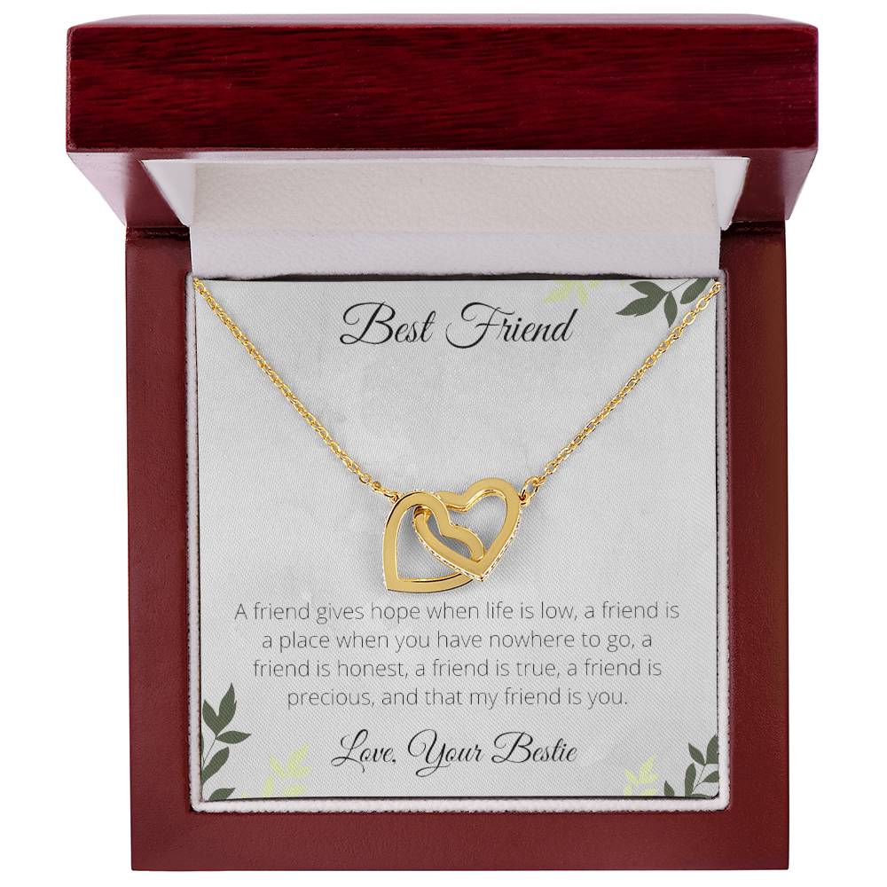 Precious Best Friend Necklace Interlocking Hearts Necklace