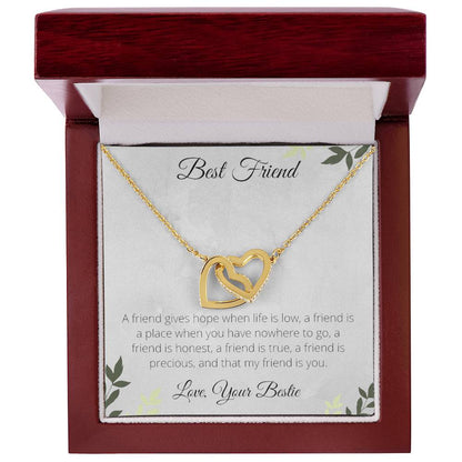 Precious Best Friend Necklace Interlocking Hearts Necklace