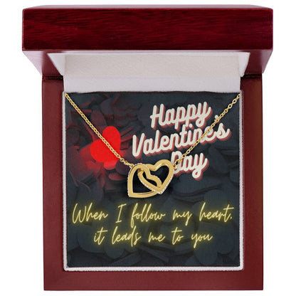 My Heart Leads Me To You - Ih Interlocking Hearts Necklace