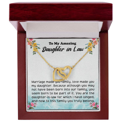 Daughter In Law Gift From Mother In Law To Bride Wedding Gift For Daughter-In-Law On Wedding Day Gift For Bride Interlocking Hearts Necklace