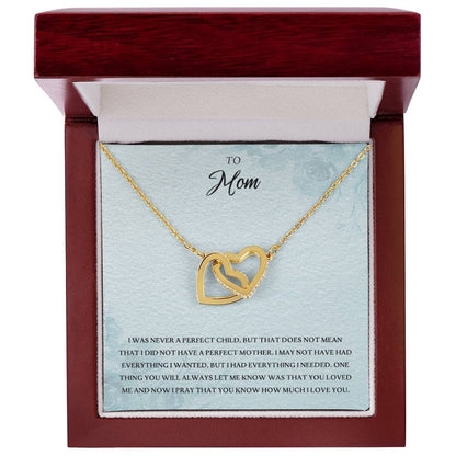To My Mom Perfect Child Love You Always Interlocking Hearts Necklace