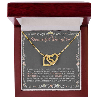 To My Beautiful Daughter - Necklace Interlocking Hearts Necklace