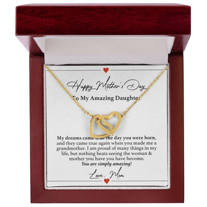 To My Daughter Mother'S Day Necklace Interlocking Hearts Necklace