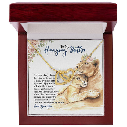 To My Amazing Mother - You Have Always Been There - From Son Necklace Interlocking Hearts Necklace