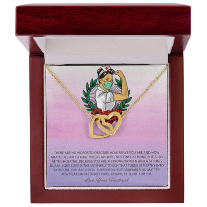 To My Beautiful Nurse Interlocking Hearts Necklace