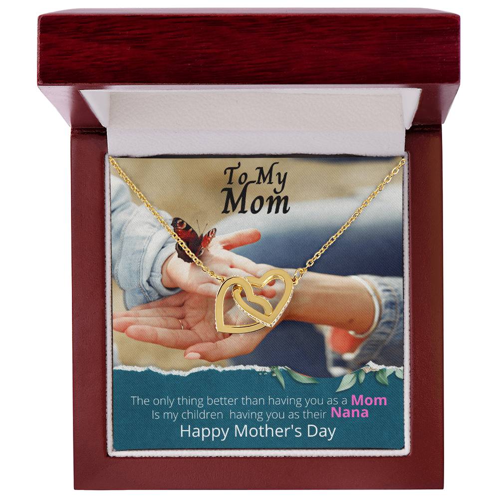To My Mom Happy Mothers Day Interlocking Hearts Interlocking Hearts Necklace