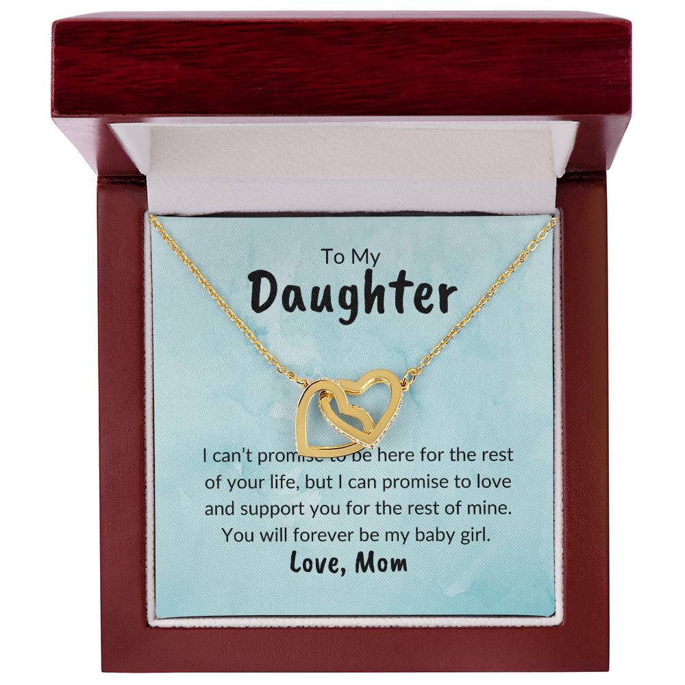 To My Daughter - Forever My Baby Girl Interlocking Hearts Necklace