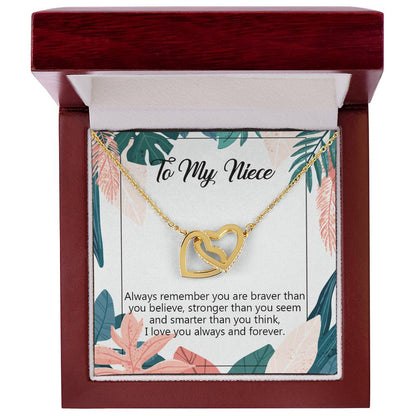 To My Niece Necklace Niece Birthday Gift From Aunt Niece Necklace Giftniece Gift From Aunt Uncle Aunt Niece Interlocking Hearts Necklace