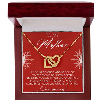 To My Mother Interlocking Hearts Necklace Message Card