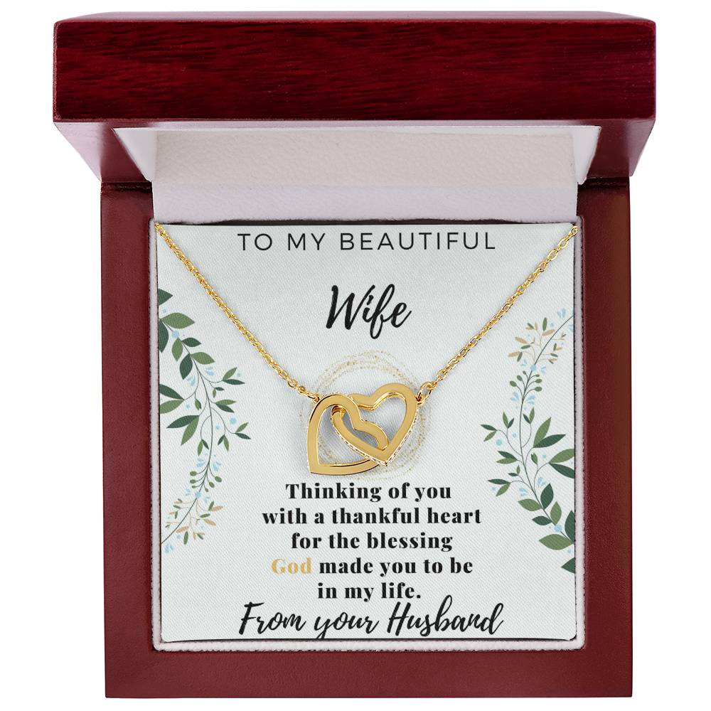 Gift For Wife From Husband Interlocking Hearts Necklace