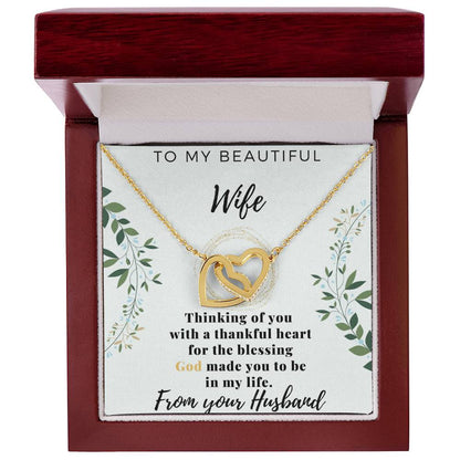 Gift For Wife From Husband Interlocking Hearts Necklace