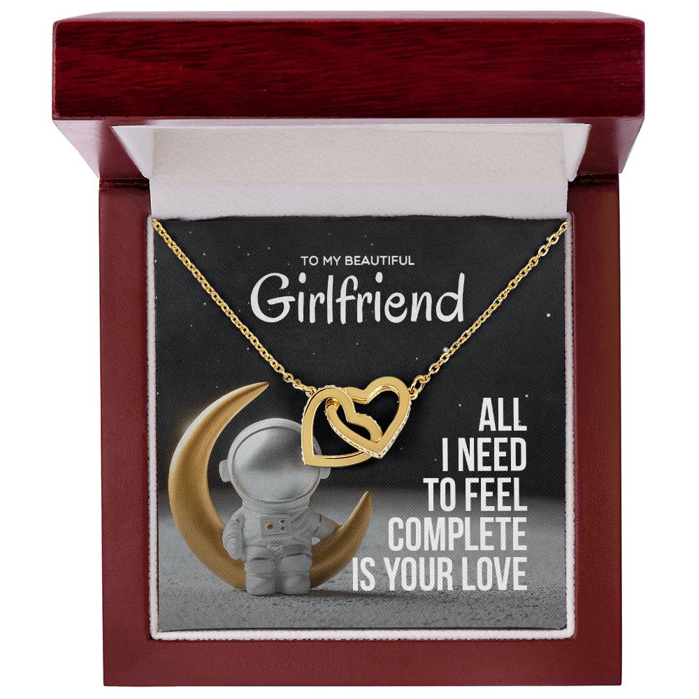 All I Need Is Your Love -Two Hearts Necklace Interlocking Hearts Necklace