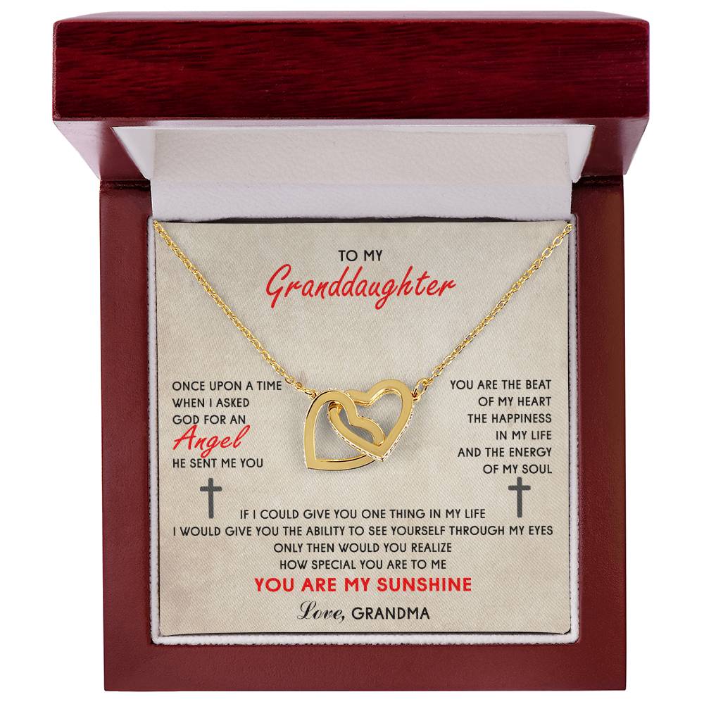 To My Granddaughter Interlocking Heart Necklace Interlocking Hearts Necklace