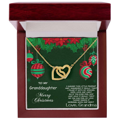 Granddaughter Heart Pendant Necklace Christmas Gift Interlocking Hearts Necklace