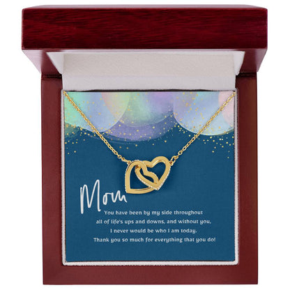 Thank You Mom Interlocking Hearts Necklace