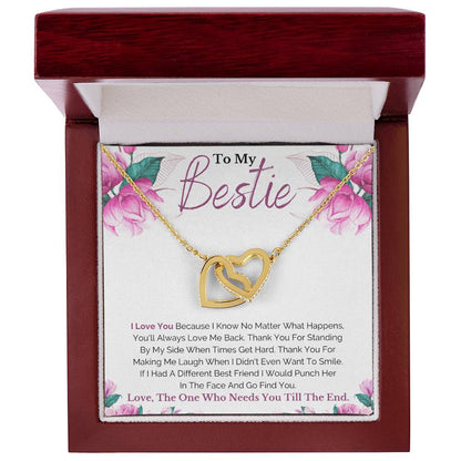 To My Best Friend Necklace Interlocking Hearts Necklace