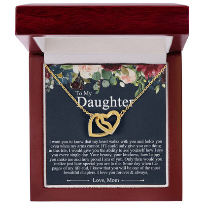 To My Daughter Necklace Gift To Daughter From Mom Mother Daughter Necklace Interlocking Hearts Necklace