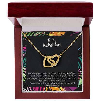My Rebel Girl Necklace Hearts Locked Interlocking Hearts Necklace