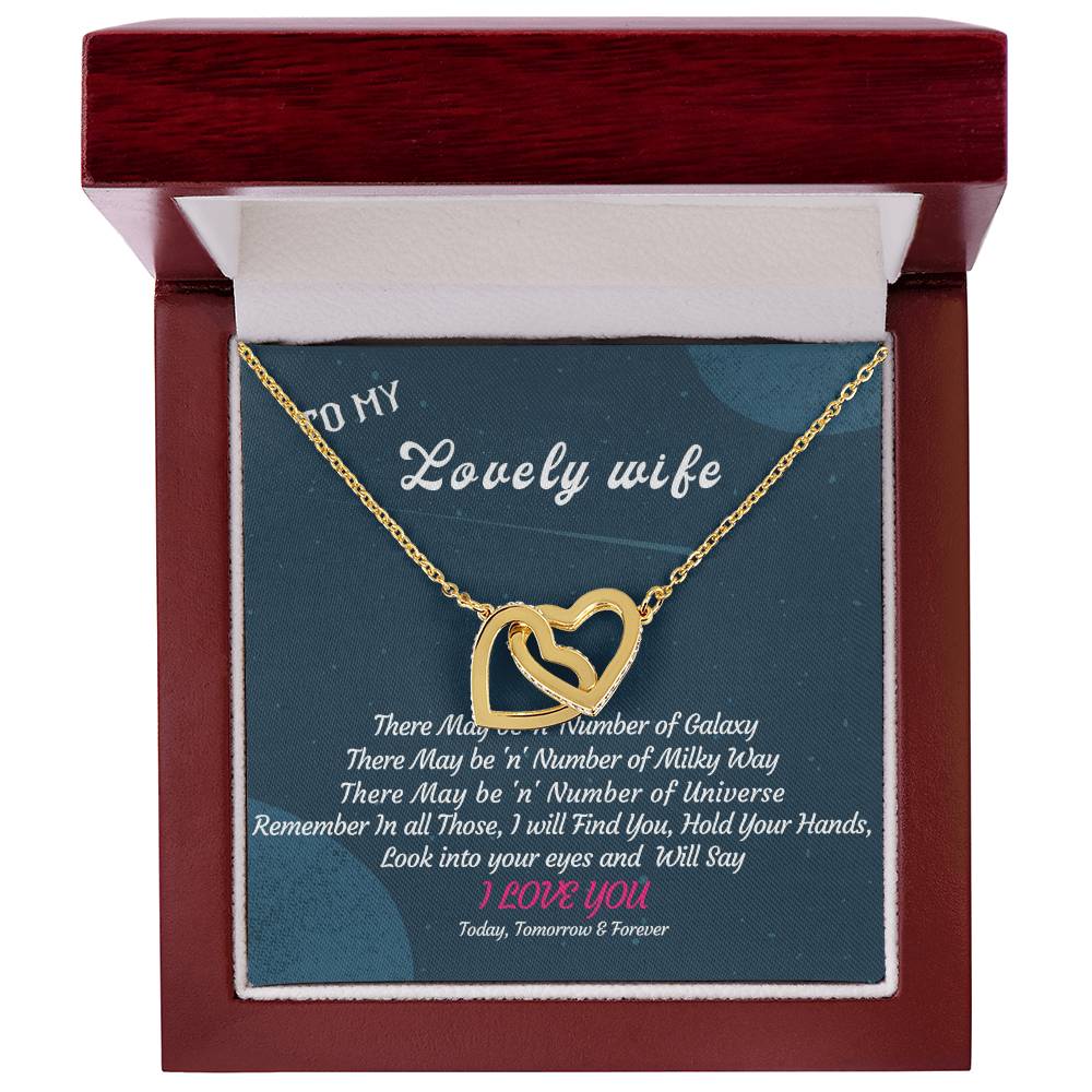 Love Of Galaxy Interlocking Hearts Necklace