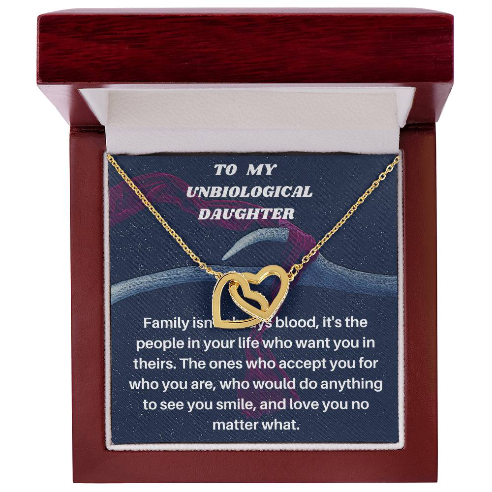 Unbiological Daughter Gift Step Daughter Gift Stepdaughter Necklace Daughter Jewelry Birthday Gift Interlocking Hearts Necklace