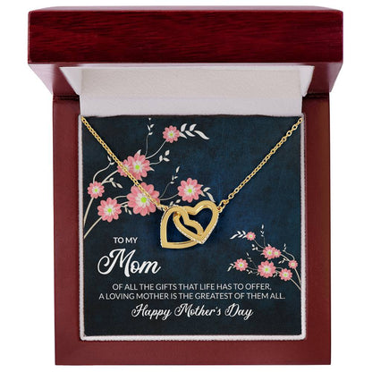 To My Mom - Interlocking Hearts Necklace