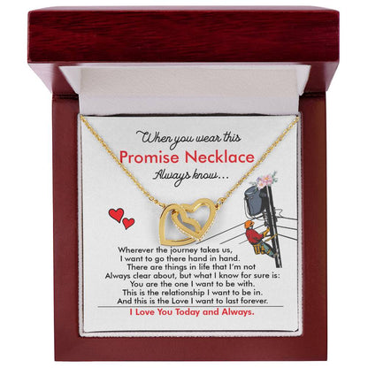 Lineman'S Girl - Interlocking Heart Necklace Interlocking Hearts Necklace