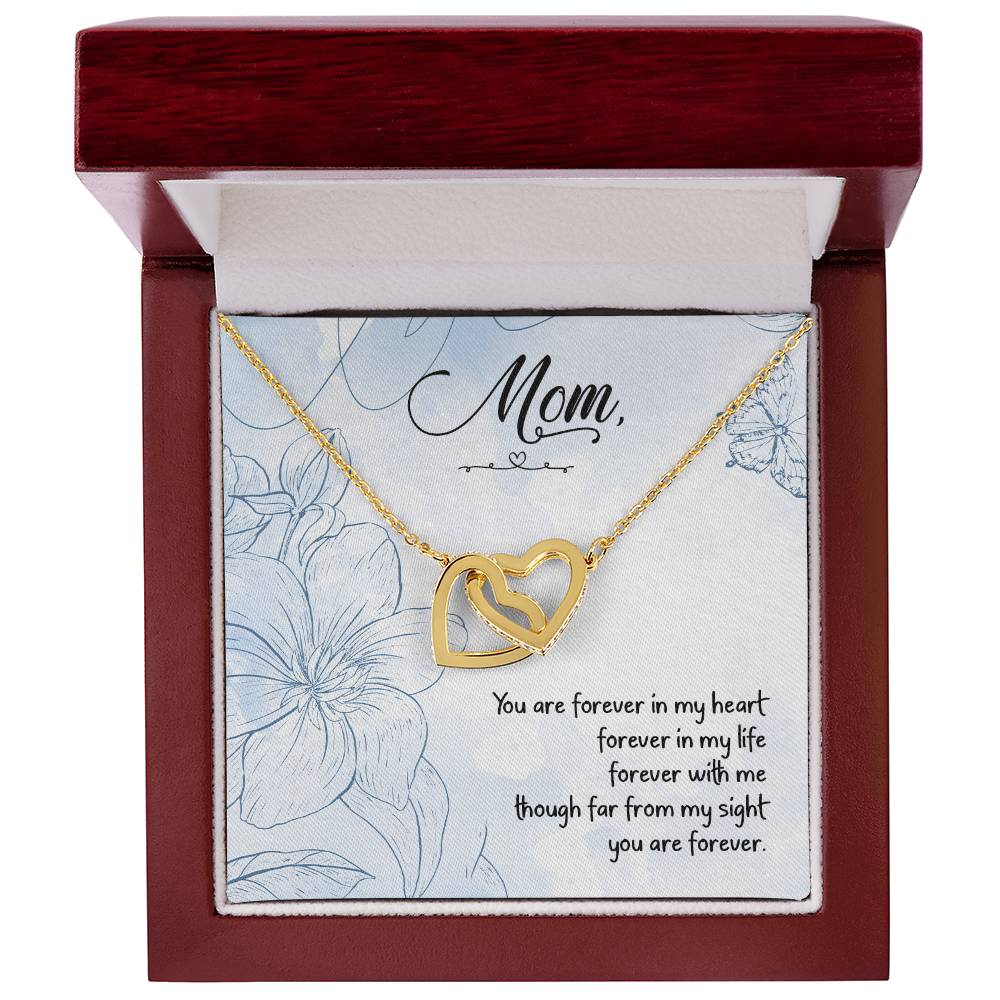 Mom - You Are Forever In My Heart Forever In My Life - Interlocking Heart Necklace Interlocking Hearts Necklace