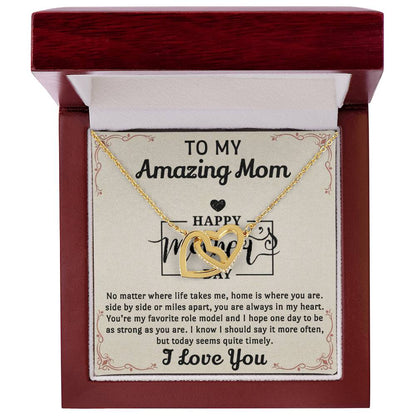 My Amazing Mom Interlocked Together Necklace For Mothers Day Interlocking Hearts Necklace
