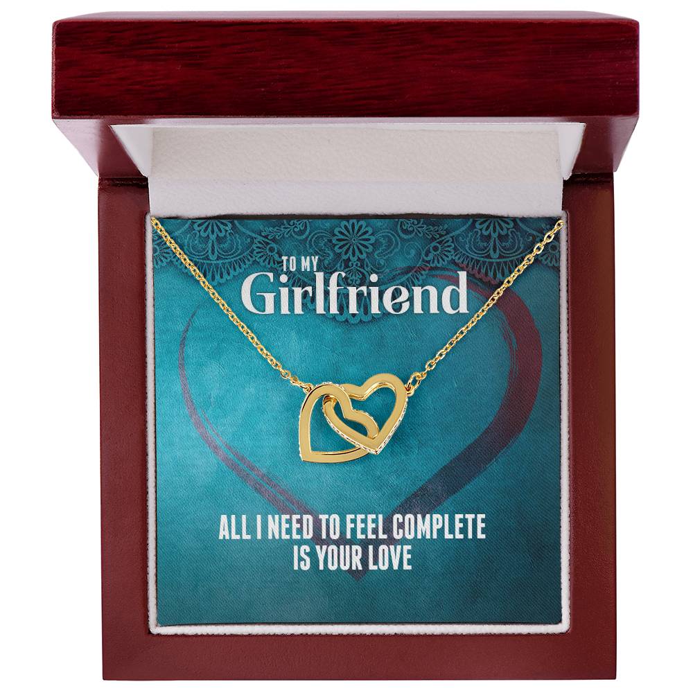 All I Need To Feel Complete Is Your Love - Interlocking Hearts For Girlfriend Interlocking Hearts Necklace