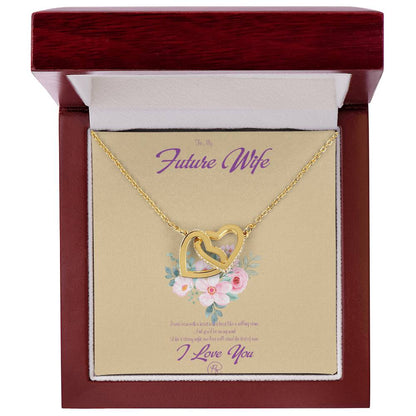 To My Future Wife - Birthday Gift For Fiancee - Perfect Us Gift Interlocking Hearts Necklace